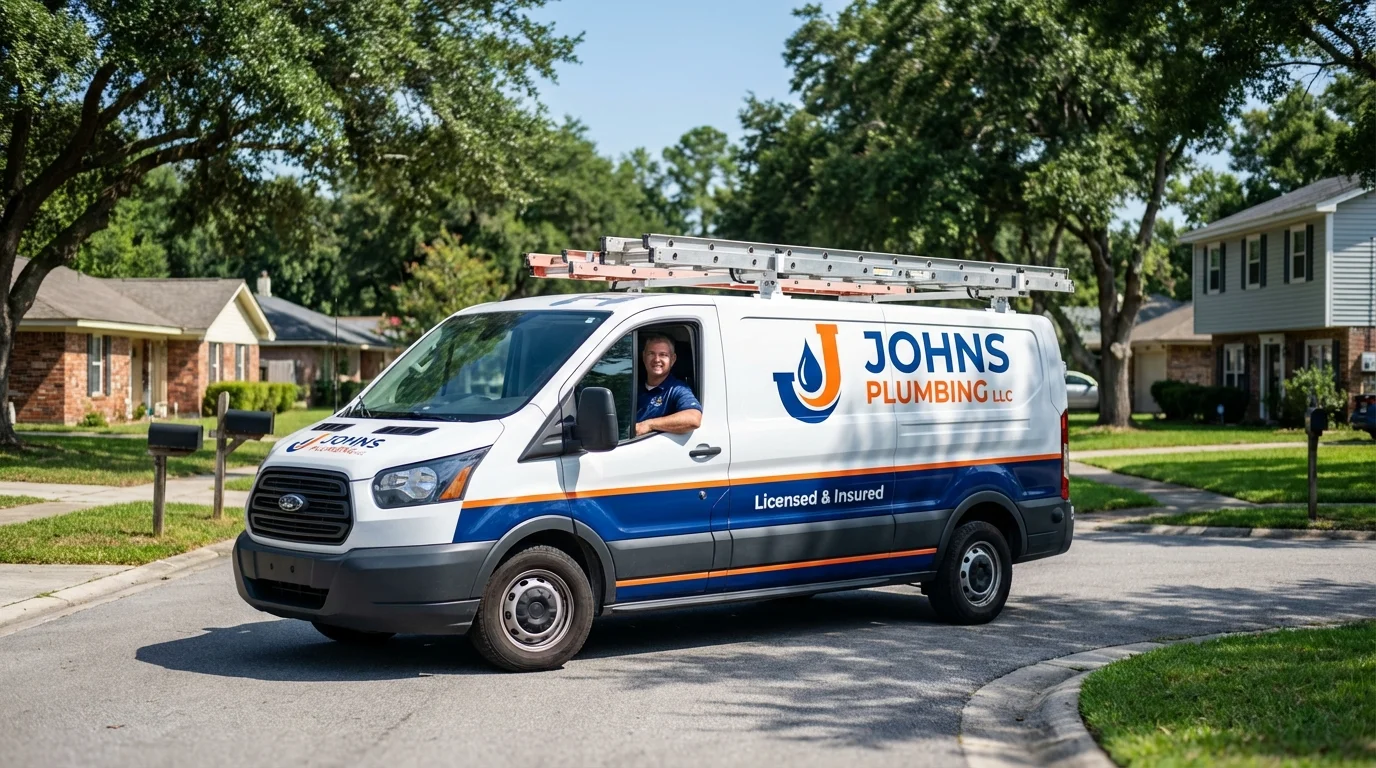 Johns Plumbing LLC service van in Dauphin Island, AL