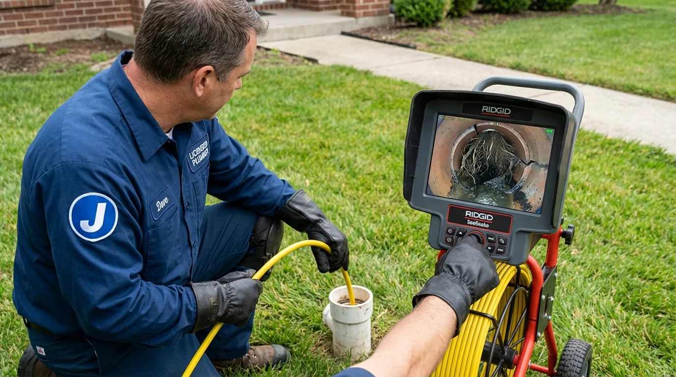 Sewer camera inspection being performed by Johns Plumbing LLC in Dauphin Island