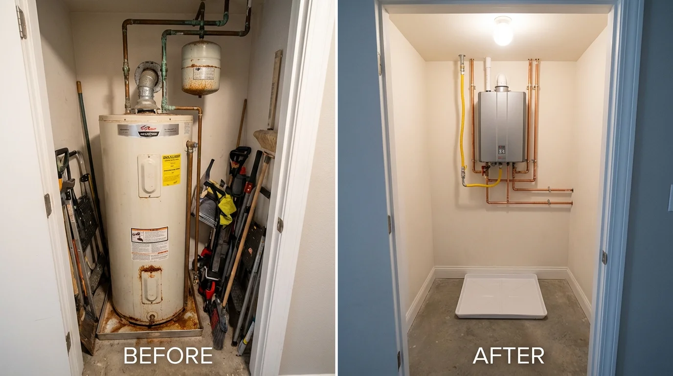 Tank water heater versus wall-mounted tankless unit comparison for Dauphin Island, AL homeowners