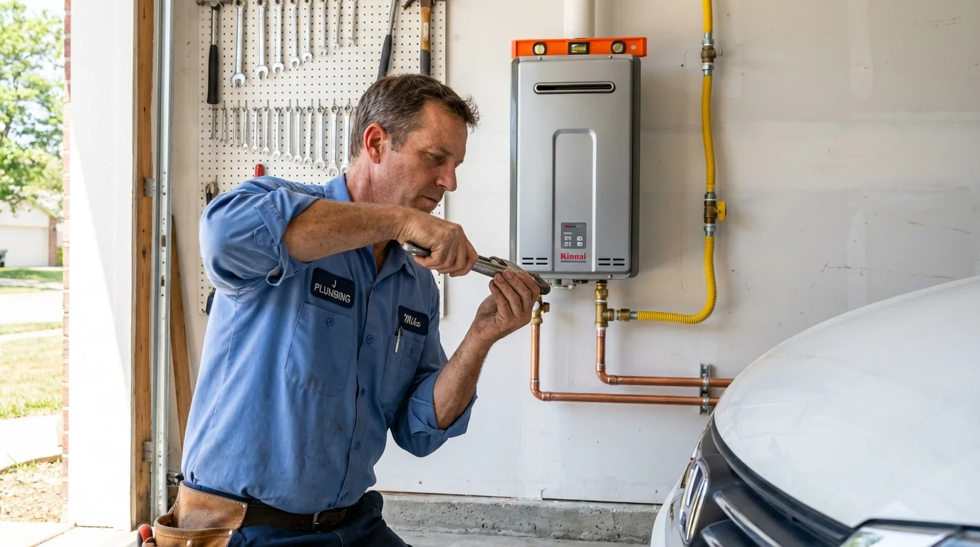 Tankless water heater installation by a Johns Plumbing LLC plumber in Dauphin Island